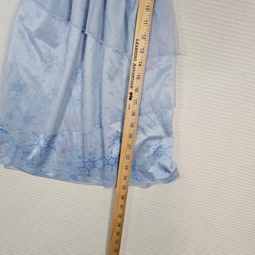 Disney Frozen Anna Elsa Nightgown Toddler Girls 3T Blue Snowflake Tulle Pajamas - Picture 5 of 7